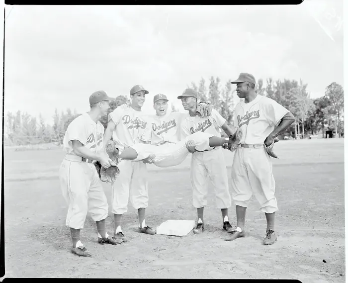 Framed Print : Teammates Carrying Pee Wee Reese Framed Print : Teammates Carrying Pee Wee Reese