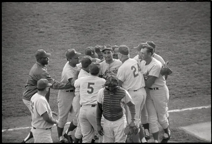 Framed Print : Teammates Surrounding Sandy Koufax Framed Print : Teammates Surrounding Sandy Koufax