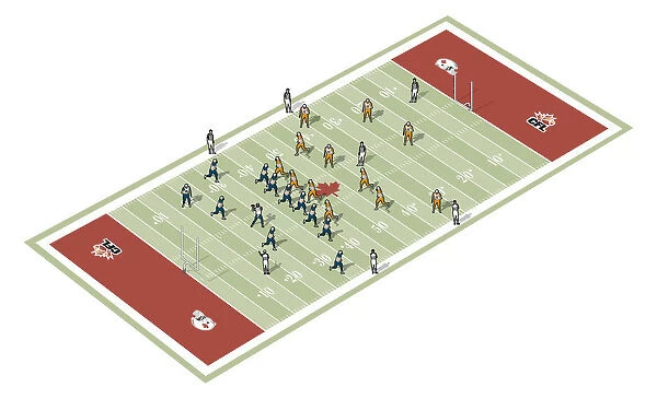Teams on Canadian football pitch
