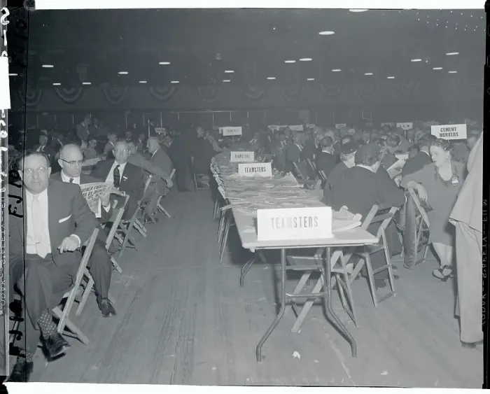 Framed Print : Teamsters Union Table at a Convention Framed Print : Teamsters Union Table at a Convention