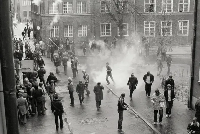 Framed Print : Tear Gas at a Rally in Poland Framed Print : Tear Gas at a Rally in Poland