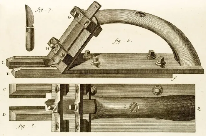 Framed Print : Technical drawing 18th century engraving Framed Print : Technical drawing 18th century engraving