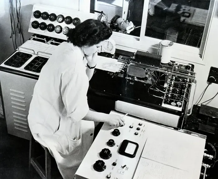 Framed Print : Technician Using Electroencephalograph Framed Print : Technician Using Electroencephalograph