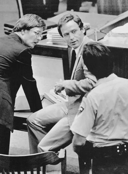 Framed Print : Ted Bundy with Ed Harvey in Court Room Framed Print : Ted Bundy with Ed Harvey in Court Room