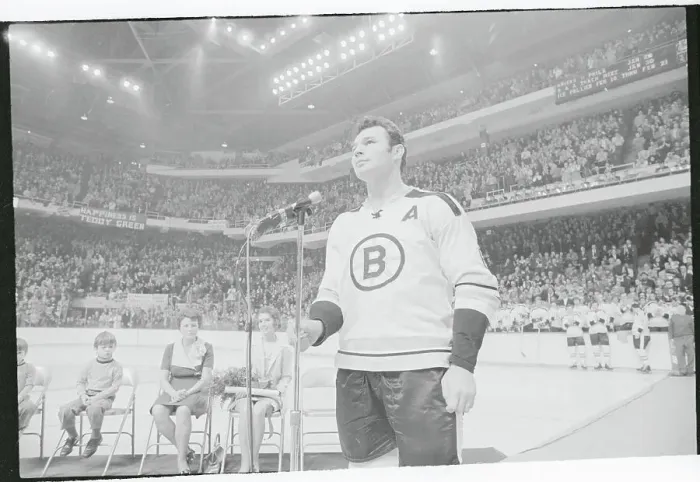 Framed Print : Ted Green Addressing Stadium Fans Framed Print : Ted Green Addressing Stadium Fans