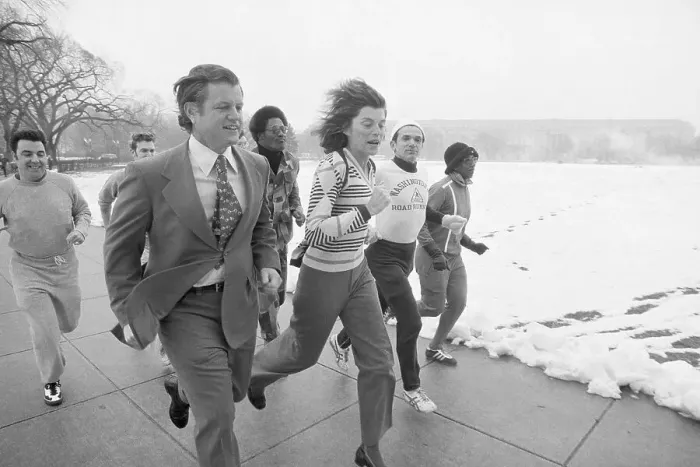 Framed Print : Ted Kennedy and Eunice Shriver Running Together Framed Print : Ted Kennedy and Eunice Shriver Running Together