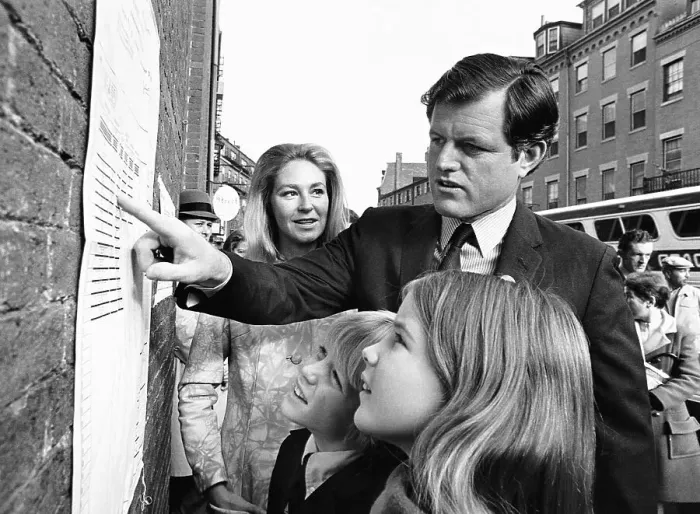 Framed Print : Ted Kennedy and Family at Polling Place Framed Print : Ted Kennedy and Family at Polling Place