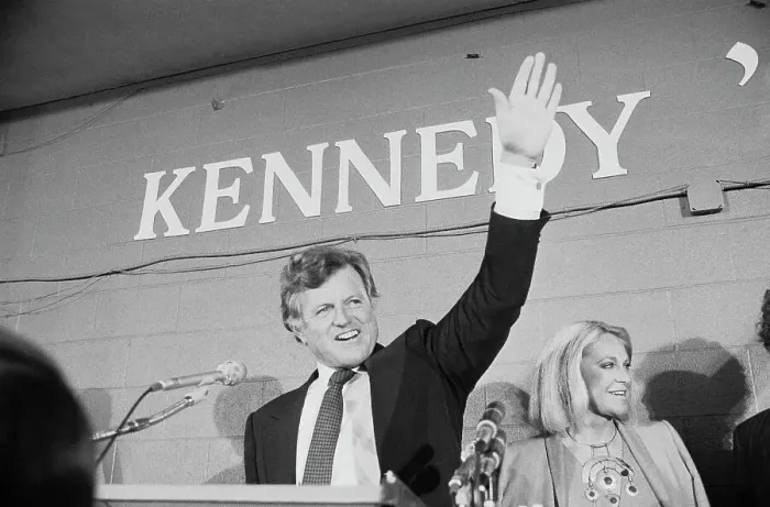 Framed Print : Ted Kennedy Greeting Primary Supporters with Wife Joan Framed Print : Ted Kennedy Greeting Primary Supporters with Wife Joan