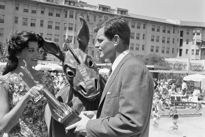 Framed Print : Ted Kennedy Presenting Trophy Framed Print : Ted Kennedy Presenting Trophy