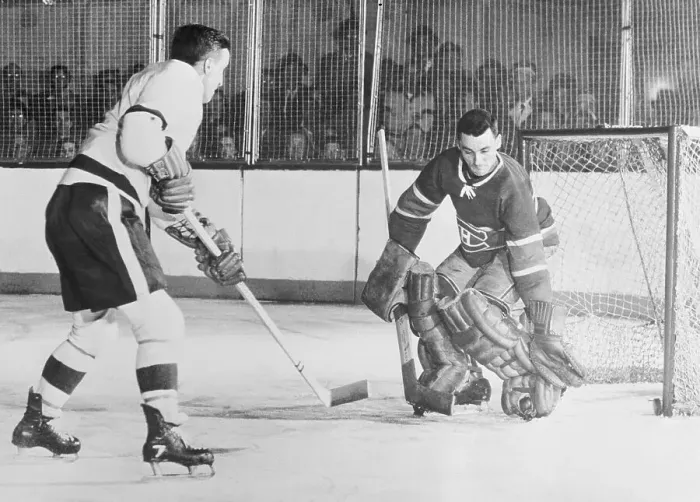 Framed Print : Ted Lindsay and Jacques Plante in Hockey Action Framed Print : Ted Lindsay and Jacques Plante in Hockey Action