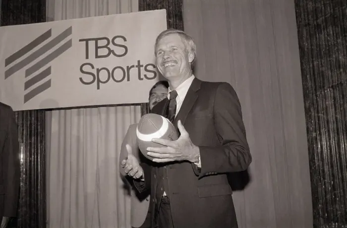 Framed Print : Ted Turner Holding Football Framed Print : Ted Turner Holding Football