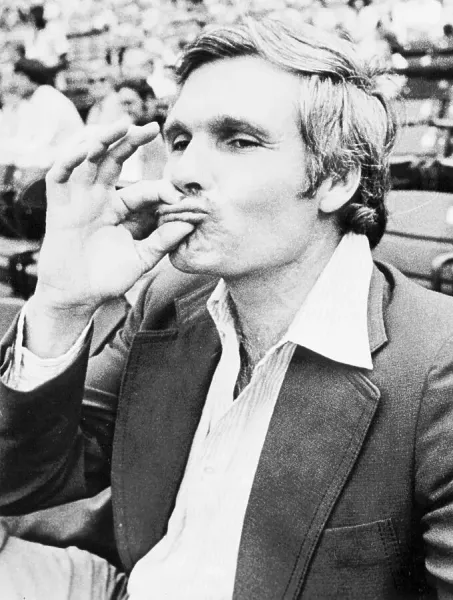 turner black tobacco Ted Turner Holding Lips Shut Print: One-Year Suspension. Art Prints,  Posters & Puzzles from Fine Art Storehouse