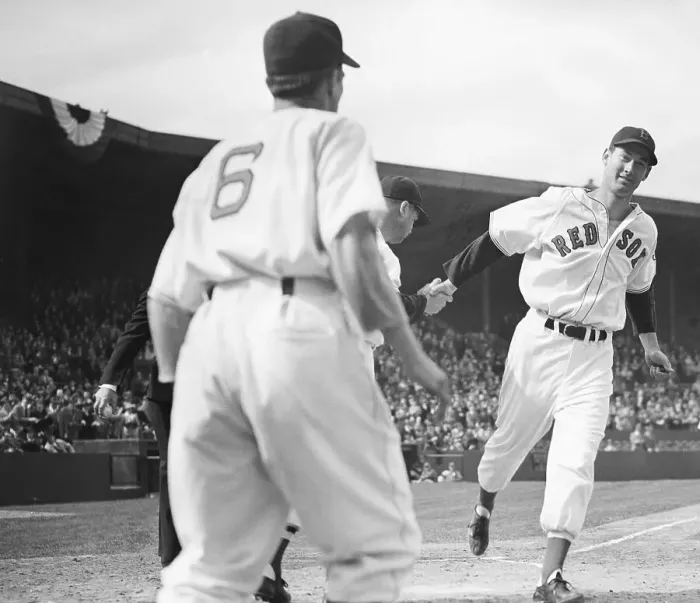Framed Print : Ted Williams Arriving At Home Plate