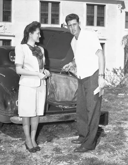 Framed Print : Ted Williams Arriving for Spring training Framed Print : Ted Williams Arriving for Spring training