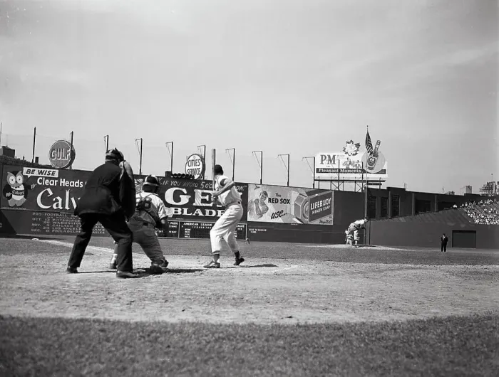Framed Print : Ted Williams Batting at Home Plate Framed Print : Ted Williams Batting at Home Plate