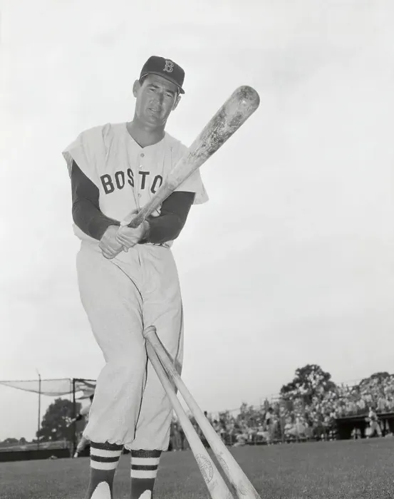 Framed Print : Ted Williams in Batting Position and Wearing Baseball Uniform Framed Print : Ted Williams in Batting Position and Wearing Baseball Uniform