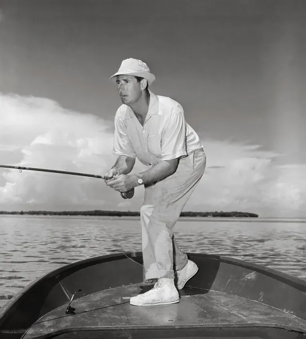 Framed Print : Ted Williams with Fishing Rod in Tow Framed Print : Ted Williams with Fishing Rod in Tow