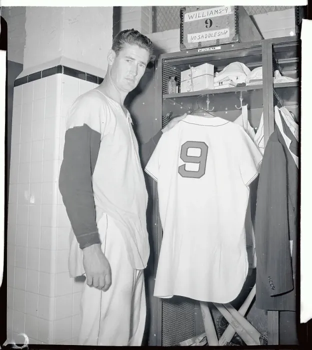 Framed Print : Ted Williams Hanging His Uniform in Locker Room Framed Print : Ted Williams Hanging His Uniform in Locker Room