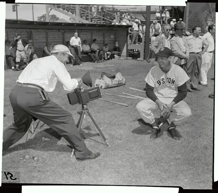 Framed Print : Ted Williams Having His Picture Taken on the Field Framed Print : Ted Williams Having His Picture Taken on the Field