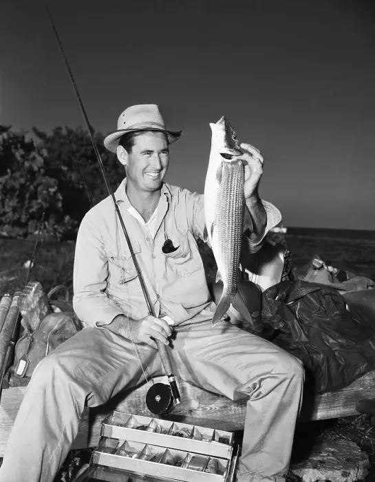 Framed Print : Ted Williams Holding Fish and Fishing Rod Framed Print : Ted Williams Holding Fish and Fishing Rod