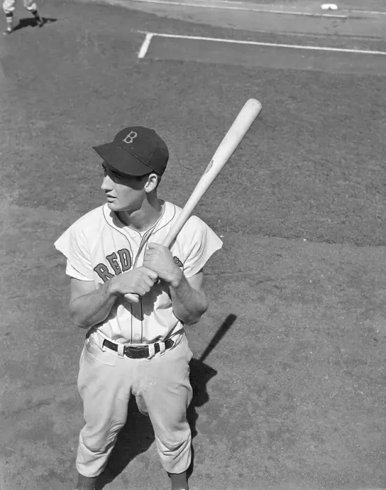 Framed Print : Ted Williams Holds Bat Overhead View Framed Print : Ted Williams Holds Bat Overhead View