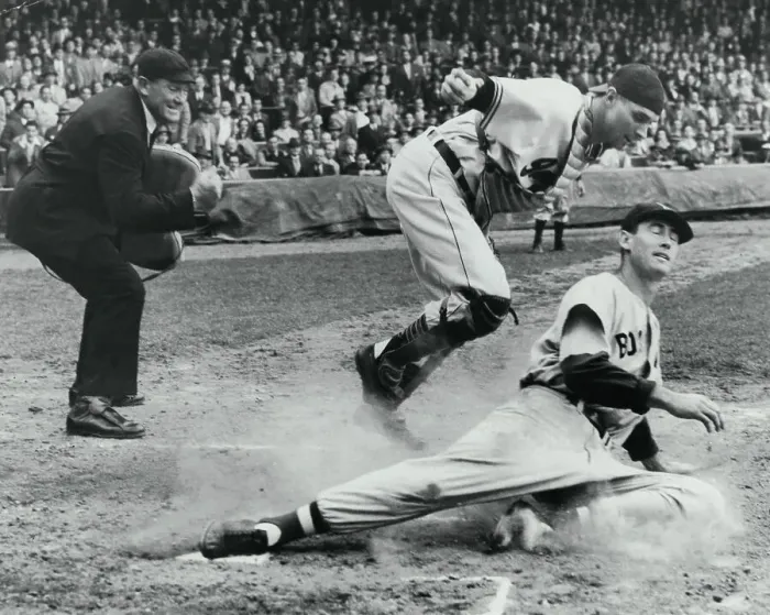 Framed Print : Ted Williams Out at Home Plate Framed Print : Ted Williams Out at Home Plate