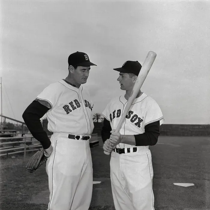 Framed Print : Ted Williams Instructing Carl Yastrzemski on Batting Techniques Framed Print : Ted Williams Instructing Carl Yastrzemski on Batting Techniques