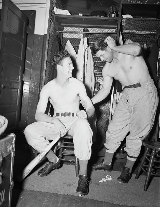 Framed Print : Ted Williams and Jimmy Fox in Locker Room Framed Print : Ted Williams and Jimmy Fox in Locker Room