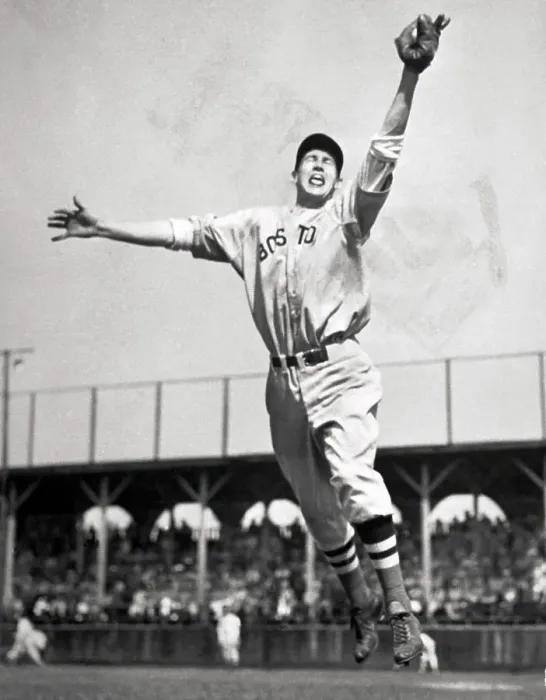 Framed Print : Ted Williams Jumping to Catch Baseball Framed Print : Ted Williams Jumping to Catch Baseball
