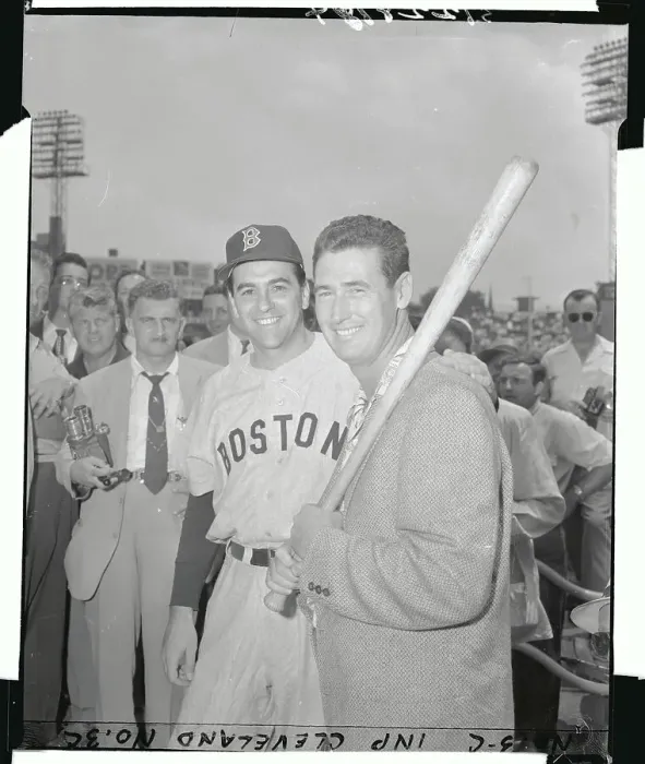 Framed Print : Ted Williams and Lou Boudreau Posing Together Framed Print : Ted Williams and Lou Boudreau Posing Together