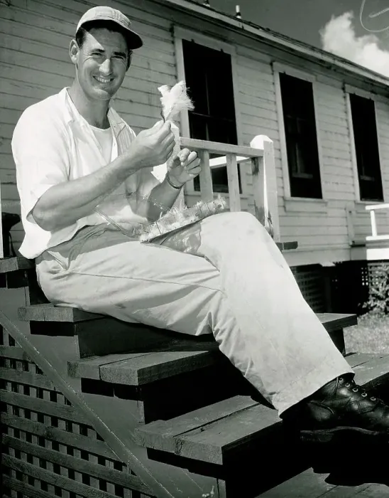 Framed Print : Ted Williams Making Fishing Flies Framed Print : Ted Williams Making Fishing Flies