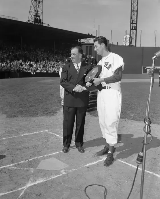 Framed Print : Ted Williams Receiving Award at Ceremony Framed Print : Ted Williams Receiving Award at Ceremony