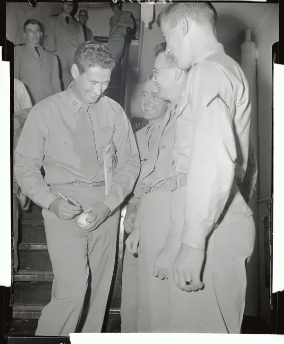 Framed Print : Ted Williams Signing Baseball for Fans Framed Print : Ted Williams Signing Baseball for Fans