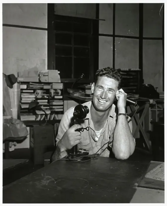 Framed Print : Ted Williams Speaking on the Phone Framed Print : Ted Williams Speaking on the Phone
