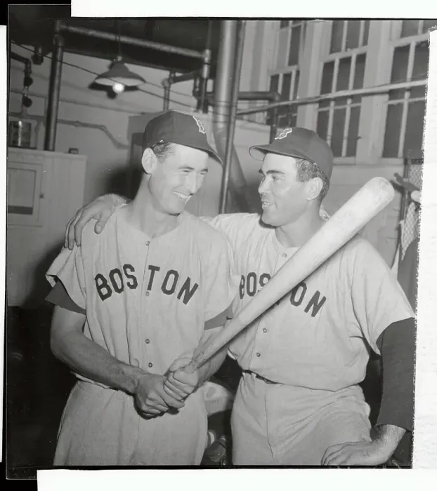 Framed Print : Ted Williams and Tex Hughson in Locker Room Framed Print : Ted Williams and Tex Hughson in Locker Room