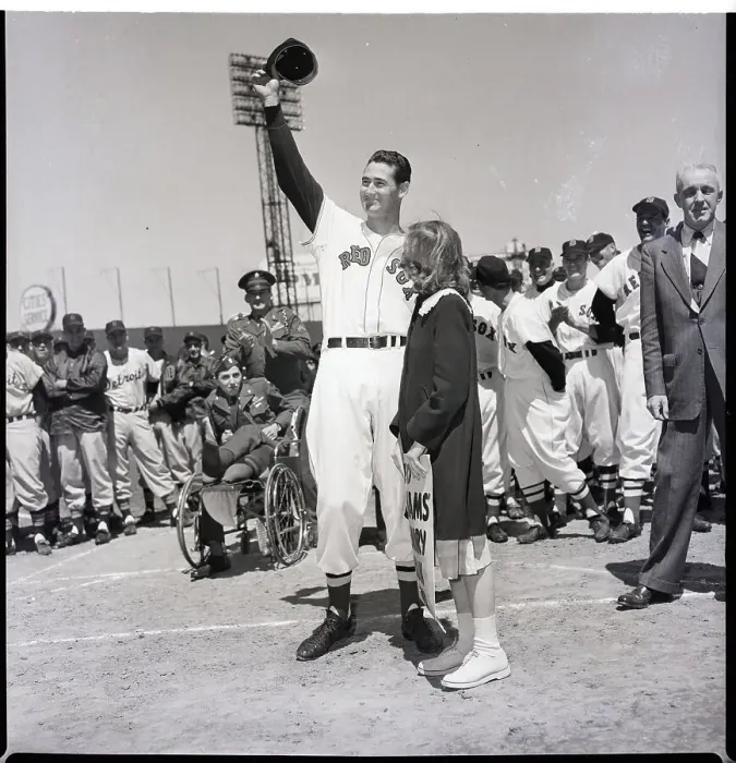 Framed Print : Ted Williams Tips Cap at Tribute In Stadium Framed Print : Ted Williams Tips Cap at Tribute In Stadium