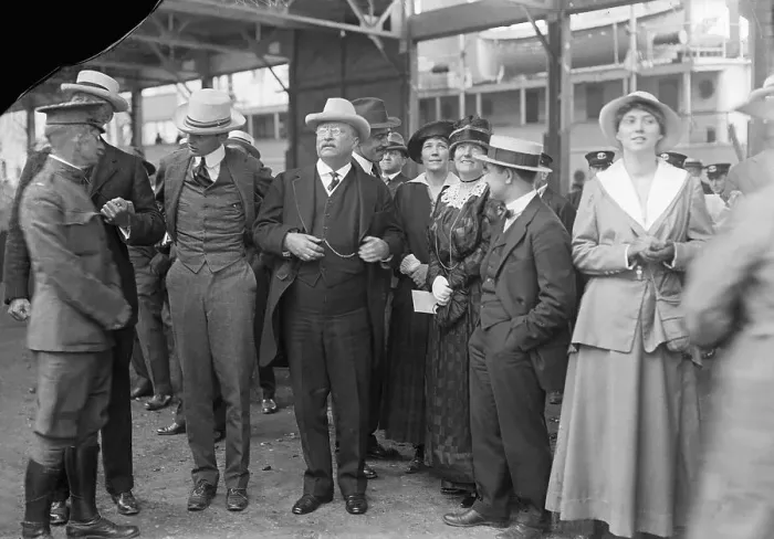 Framed Print : Teddy Roosevelt Waiting On Pier W / Family Framed Print : Teddy Roosevelt Waiting On Pier W / Family
