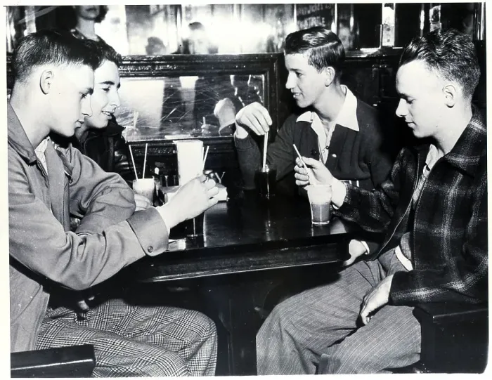 Framed Print : Teen Boys In A Soda Parlor Framed Print : Teen Boys In A Soda Parlor
