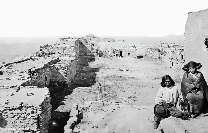 Framed Print : Teenage Boy and Girl on Hopi Pueblo Framed Print : Teenage Boy and Girl on Hopi Pueblo