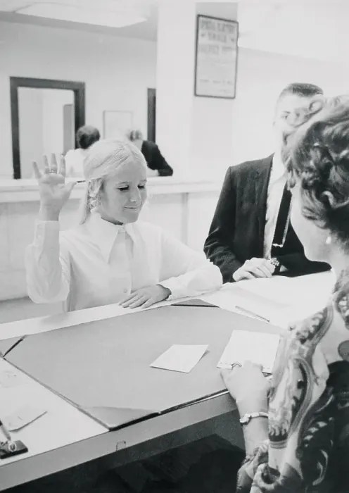 Framed Print : Teenager Taking Oath for Voting Purposes Framed Print : Teenager Taking Oath for Voting Purposes