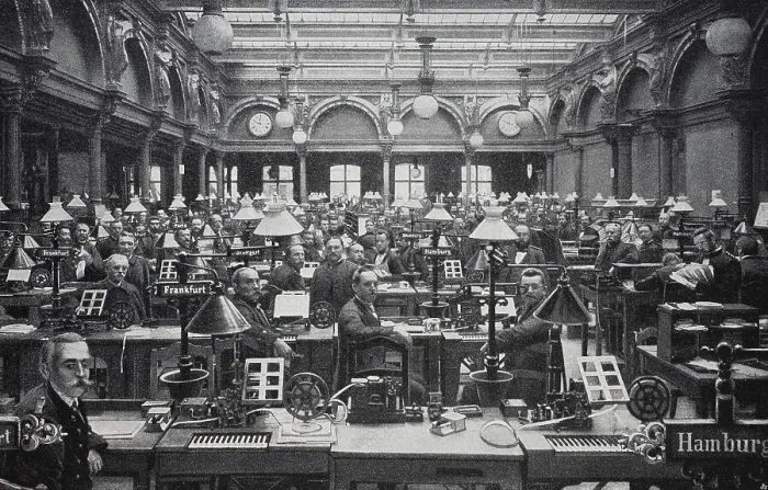 Framed Print : The Telegraph Station with Electromotive Printing Telegraphs in Berlin, Germany, 1890, Historic, digitally restored reproduction of an original 19th century artwork Framed Print : The Telegraph Station with Electromotive Printing Telegraphs in Berlin, Germany, 1890, Historic, digitally restored reproduction of an original 19th century artwork