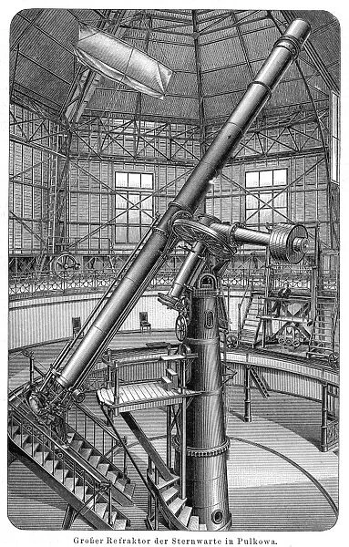 Telescope astronomy engraving 1895