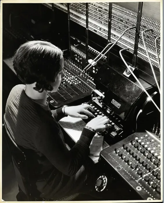 Framed Print : Teletypewriter Operator Working Framed Print : Teletypewriter Operator Working