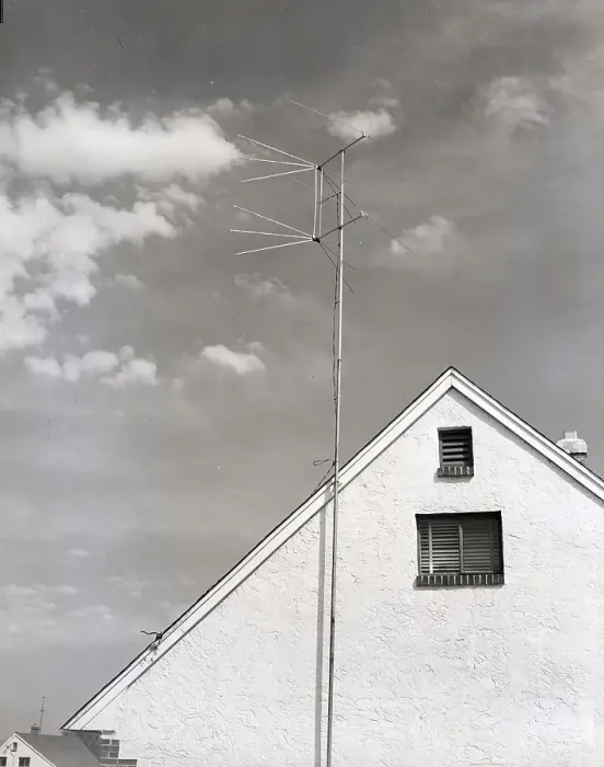 Framed Print : Television Antenna On Top Of House Framed Print : Television Antenna On Top Of House