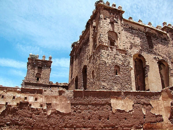 Telouet, Morocco. The ruins of Glaoui kasbah, in the Atlas mountains. -
