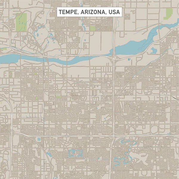Tempe Arizona US City Street Map