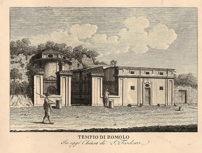 Framed Print : Tempio di romolo, Temple of Romulus, Rome, Italy, digitally restored reproduction from Vedute principali e piu interessanti di Roma by Giovanni Battista, 1799 Framed Print : Tempio di romolo, Temple of Romulus, Rome, Italy, digitally restored reproduction from Vedute principali e piu interessanti di Roma by Giovanni Battista, 1799