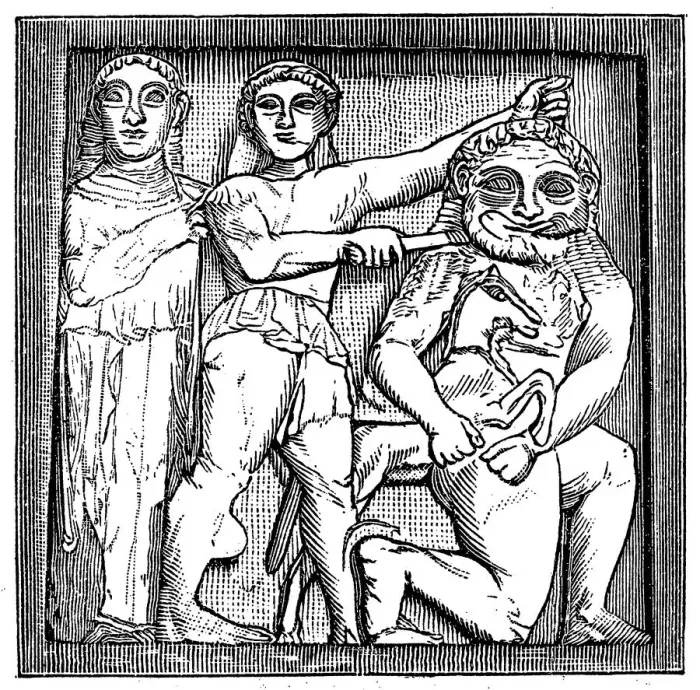 Framed Print : Temple C at Selinus, two metopes Framed Print : Temple C at Selinus, two metopes