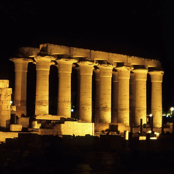 Temple of Luxor illuminated at night, Luxor, Egypt
