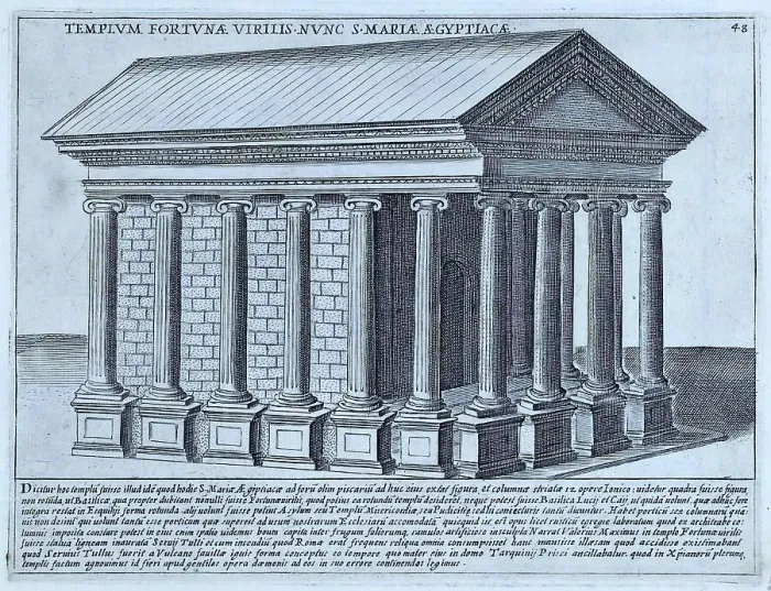 Framed Print : The Temple of Portunus is a Roman temple from the Republican period, located in Rome in today's Piazza della Bocca della Verita, where the Foro Boario was located in ancient times, not far from the Temple of Hercules and the oldest port of Tiberius Framed Print : The Temple of Portunus is a Roman temple from the Republican period, located in Rome in today's Piazza della Bocca della Verita, where the Foro Boario was located in ancient times, not far from the Temple of Hercules and the oldest port of Tiberius